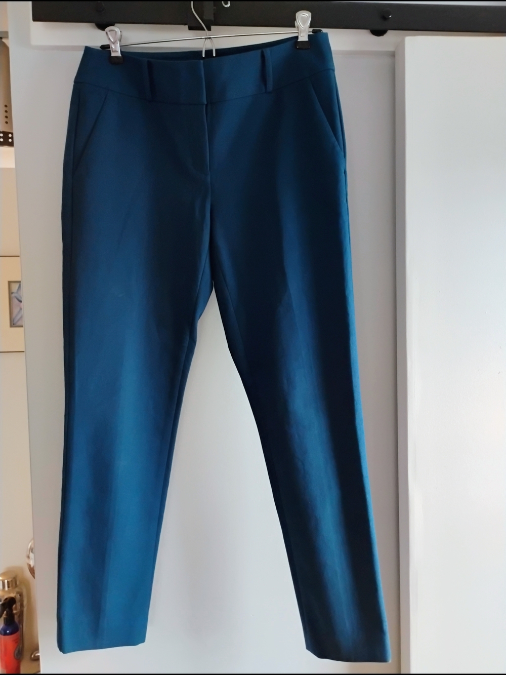 LOFT Julie Skinny Teal Pants